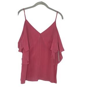 $178 NWT BAILEY 44 SzM CHAKRA COLD SHOULDER SPAGHETTI STRAPS SILK TOP PINK